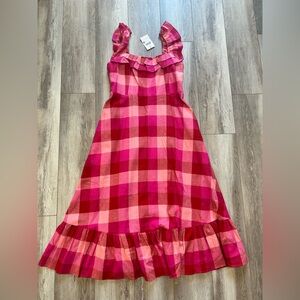 Kate Spade Ruffled Tiered Pink and Red Maxi Sundress